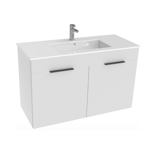 CUBE Spintelė, 2 durelės, su praustuvu 1000x430, balta