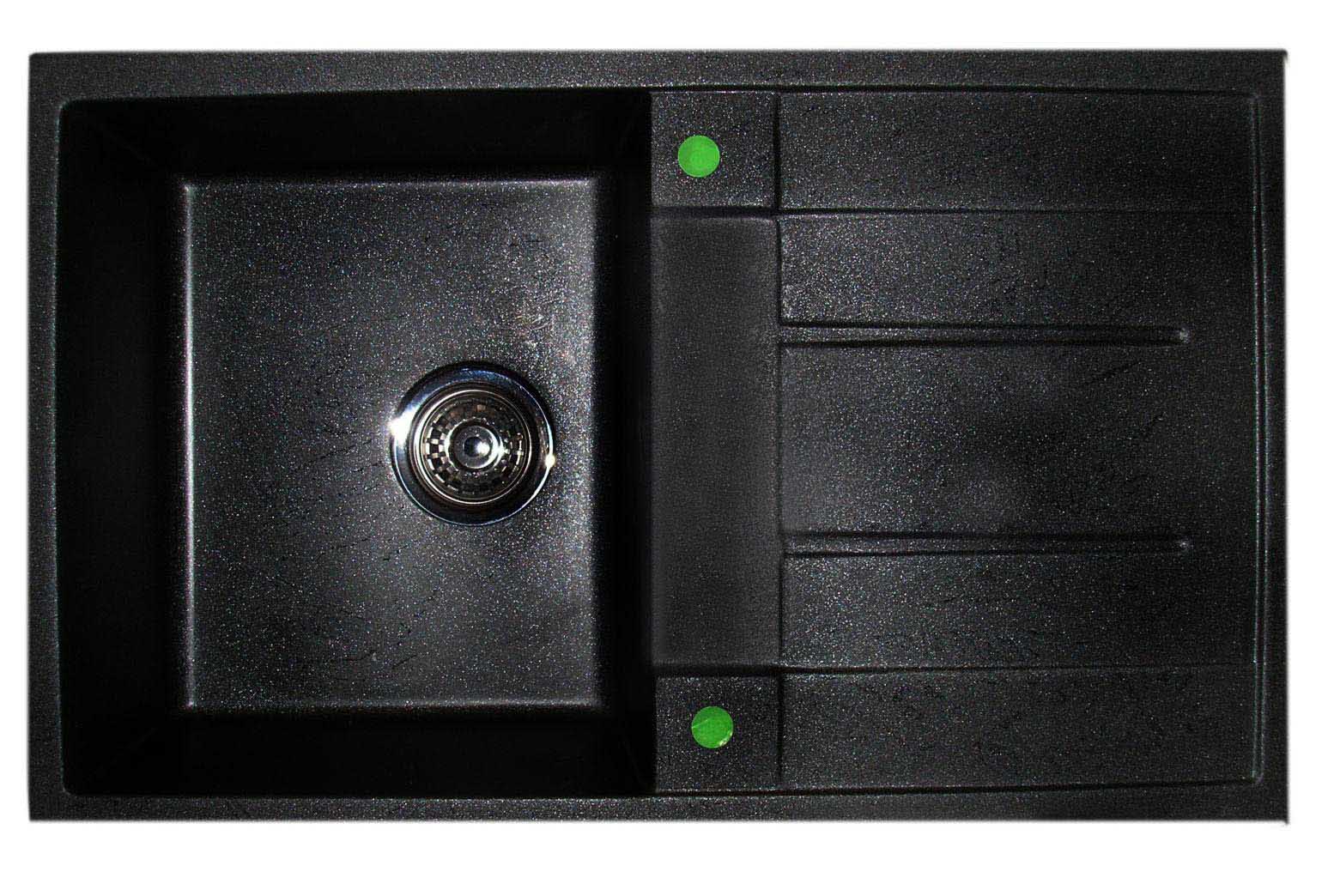 Granitinė plautuvė VIGA3T black pearl SU SIFONU