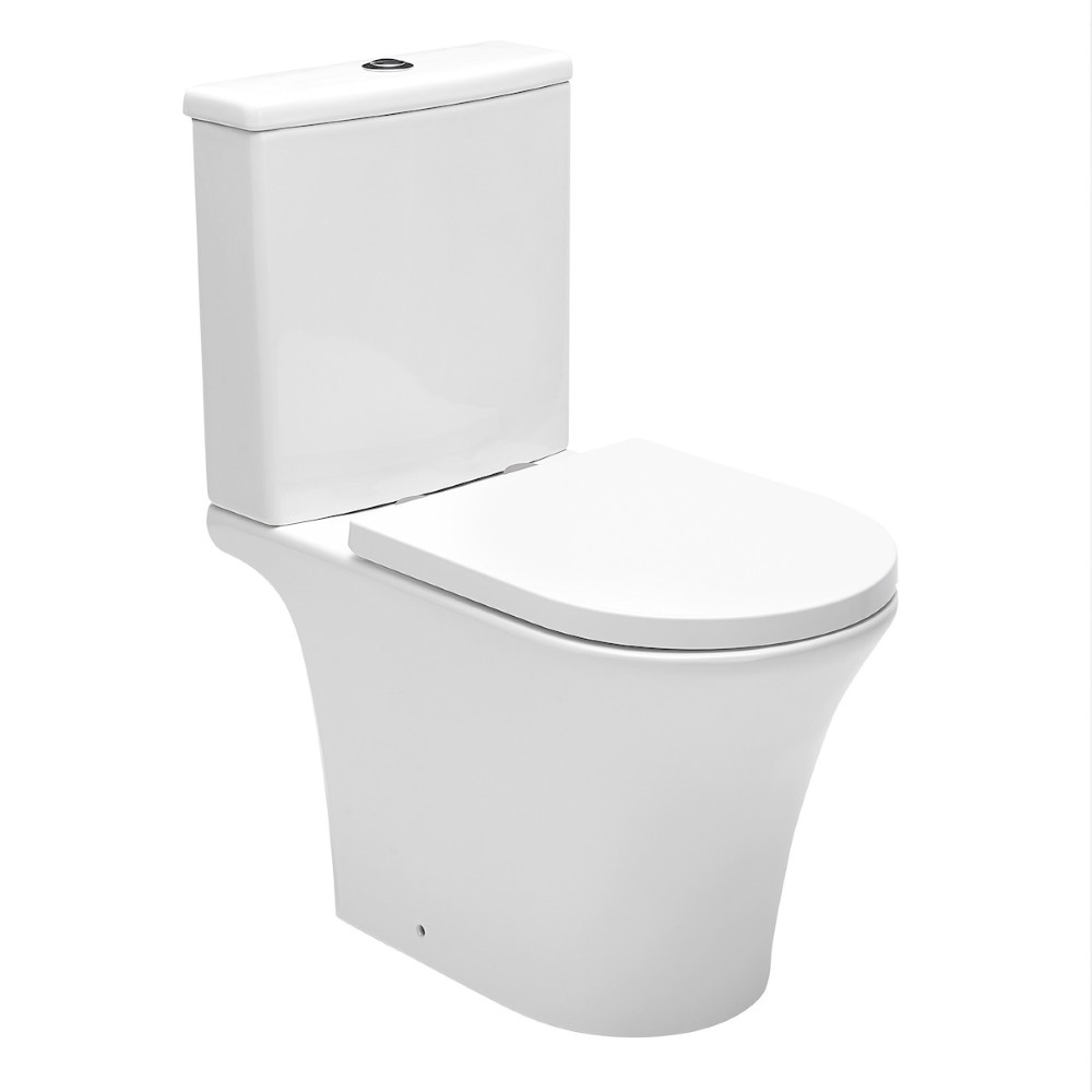 Pastatomas WC SAT, Brevis Rimfree, su lėtai nusileidžiančiu dangčiu