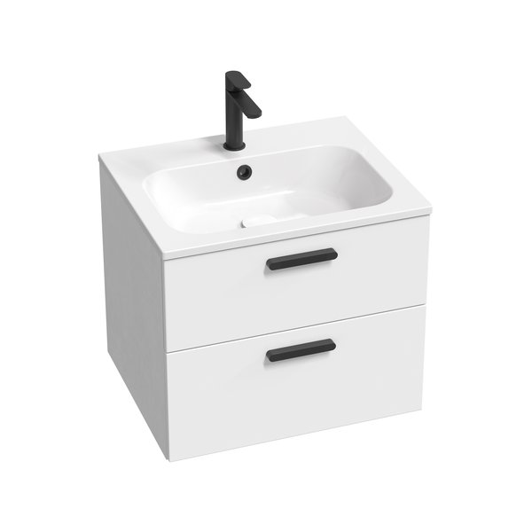 Spintelė po praustuvu Ravak SD Chrome II, 600 balta, rankena 152 mm, juoda