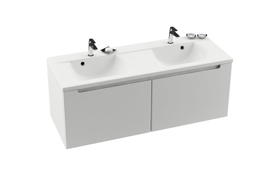 Spintelė po dviguba praustuve SD Classic 1300 | Praustuvo spintelė SD Classic 1300 balta/balta