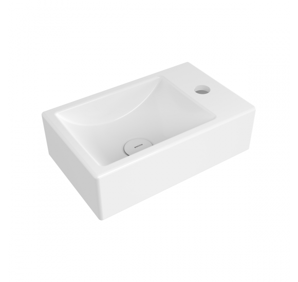 Bocchi Milano pastatomas/pakabinamas praustuvas 37cm (dešinė) : Spalva - Jazminų matinė