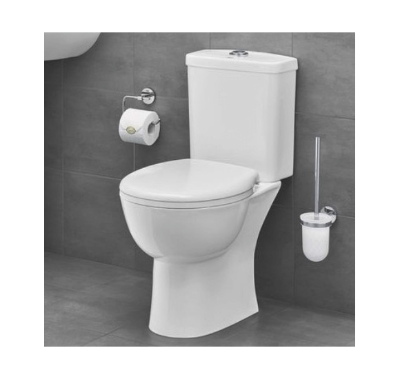 Grohe Bau Ceramic Rimless pastatomas unitazas su lėtai nusileidžiančiu dangčiu