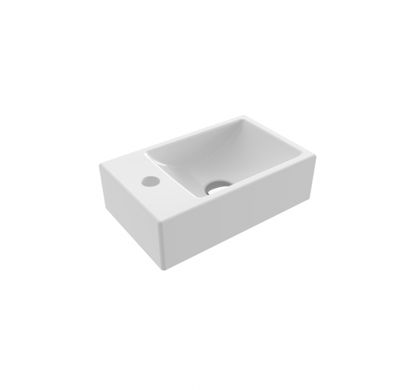 Bocchi Milano pastatomas/pakabinamas praustuvas 37cm (kairė) : Spalva - Betono matinė