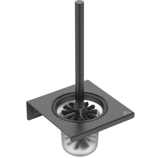 Ideal Standard Alu+ WC šepečio komplektas, tvirtinamas prie sienos, juodos matinės spalvos : Spalva - Juoda matinė