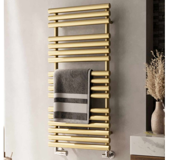 Terma Rolo Towel rankšluosčių džiovintuvas, 108x52 cm, žalvario spalvos : Džiovintuvo aukštis - 1085 mm, Džiovintuvo plotis - 520 mm, Spalva - Žalvario