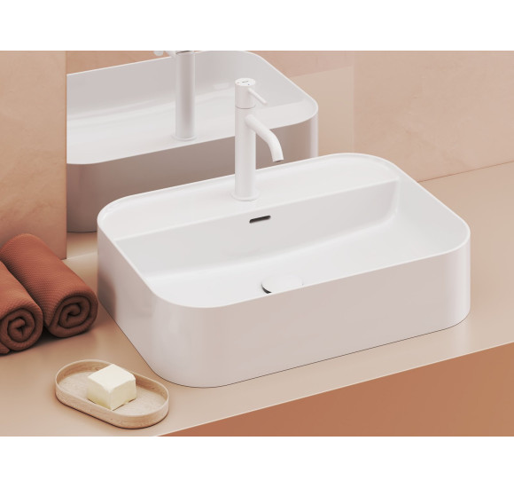 Ravak keraminis praustuvas Ceramic Slim R Shelf, su anga perpildymui