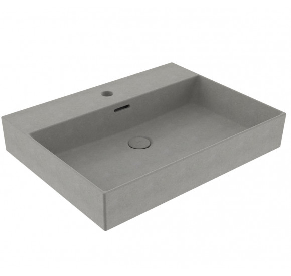 Bocchi Milano pakabinamas/pastatomas praustuvas 605x465mm su apvalia persipylimo anga : Spalva - Betonas