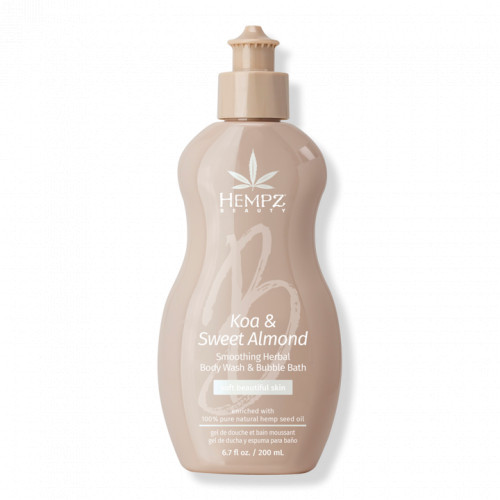 Hempz Koa & Sweet Almond Smoothing Herbal Bubble Bath & Body Wash Prausiklis ir vonios putos, 200ml