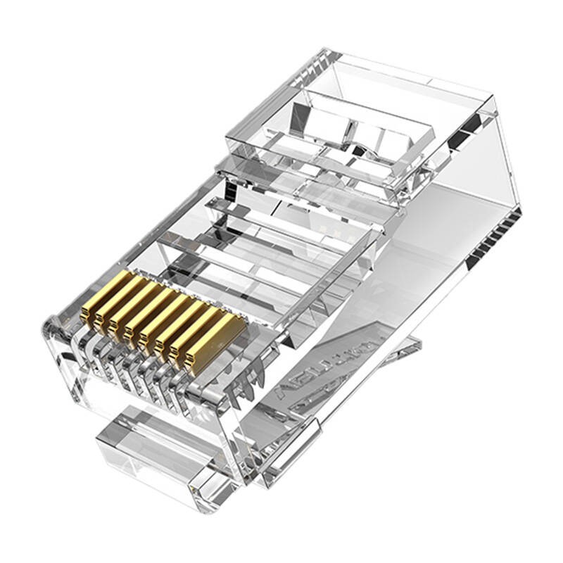 Modulinė RJ45 Cat.6 UTP jungtis Vention IDDR0-100 skaidri 100 vnt.