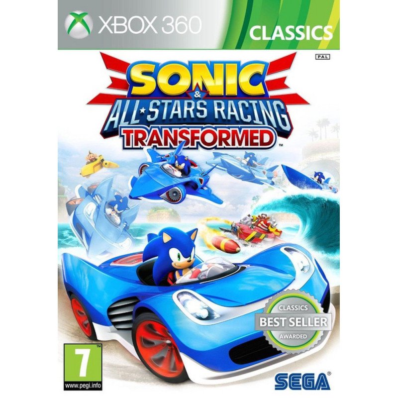 SONIC ALL STARS RACING TRANSFORMED XBOX 360 naudotas