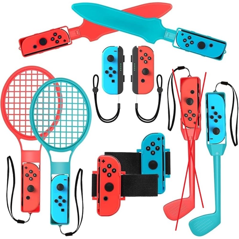 2024 Nintendo Switch Sports Accessories Bundle - 10 in 1 Family Accessories Kit, rinkintys sporto žaidimams