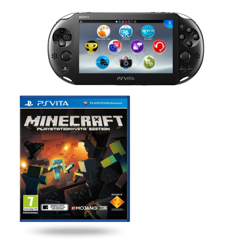 Sony PlayStation Vita PCH-2004 + Minecraft žaidimas + 8GB atm.kortelė NAUDOTA