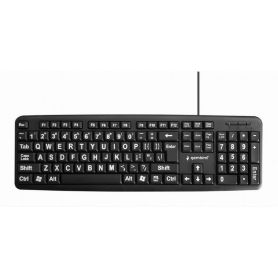 KEYBOARD STANDART USB ENG BIG/ LETT. BLACK KB-US-103 GEMBIRD