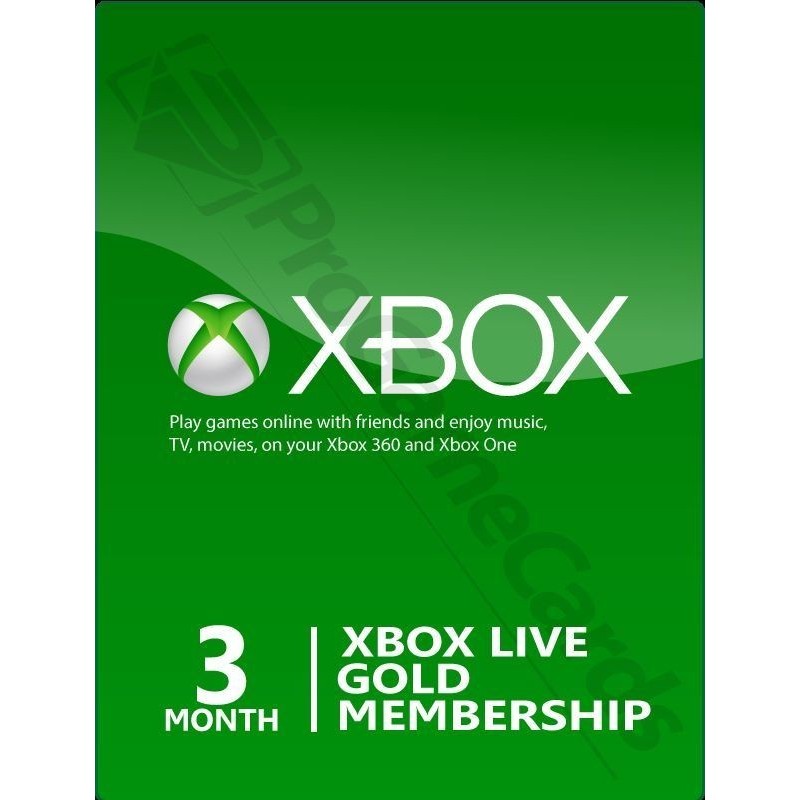 3 mėnesių XBOX LIVE GOLD kodas UK