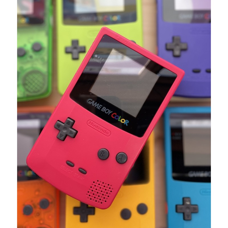 Nintendo Game Boy Color konsolė, Transparent Red/Pink (Būklė - puiki)