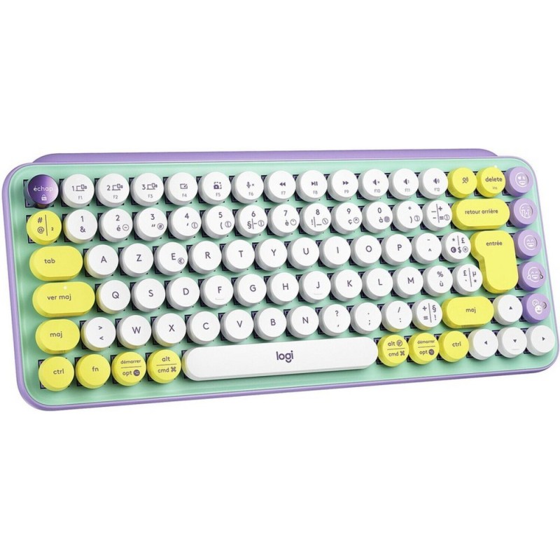 Klaviatūra LOGITECH Pop Keys with Emoji keys, mechaninė, belaidė, Daydream Mint