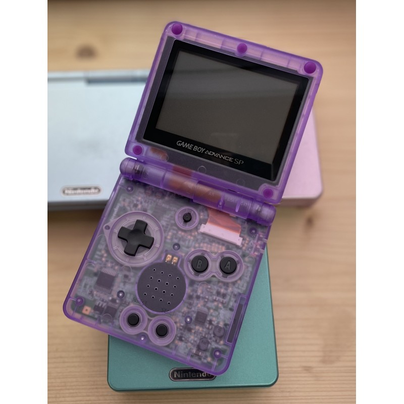 Nintendo Game Boy Advance SP konsolė Transparent Purple (Būklė - puiki)