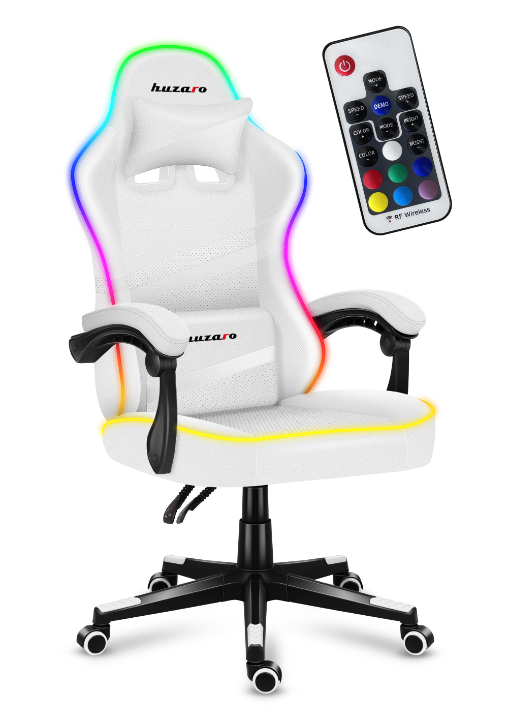 Žaidimų kėdė „HUZARO FORCE 4.4 RGB White“, balta