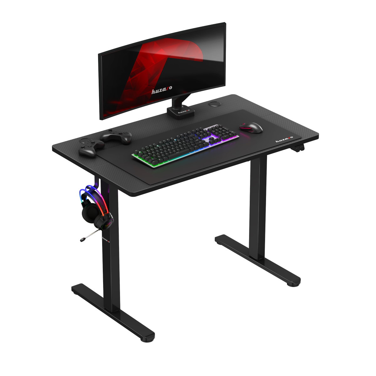 Reguliuojamas rašomasis stalas „Huzaro Hero 7.9 Black“, elektrinis, juodos spalvos