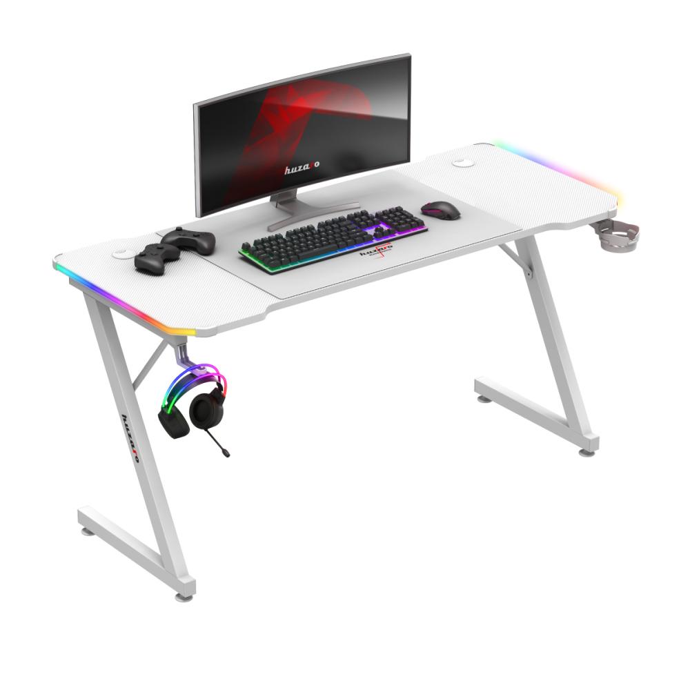 Žaidimų stalas «Huzaro Hero 3.3 White RGB», baltas