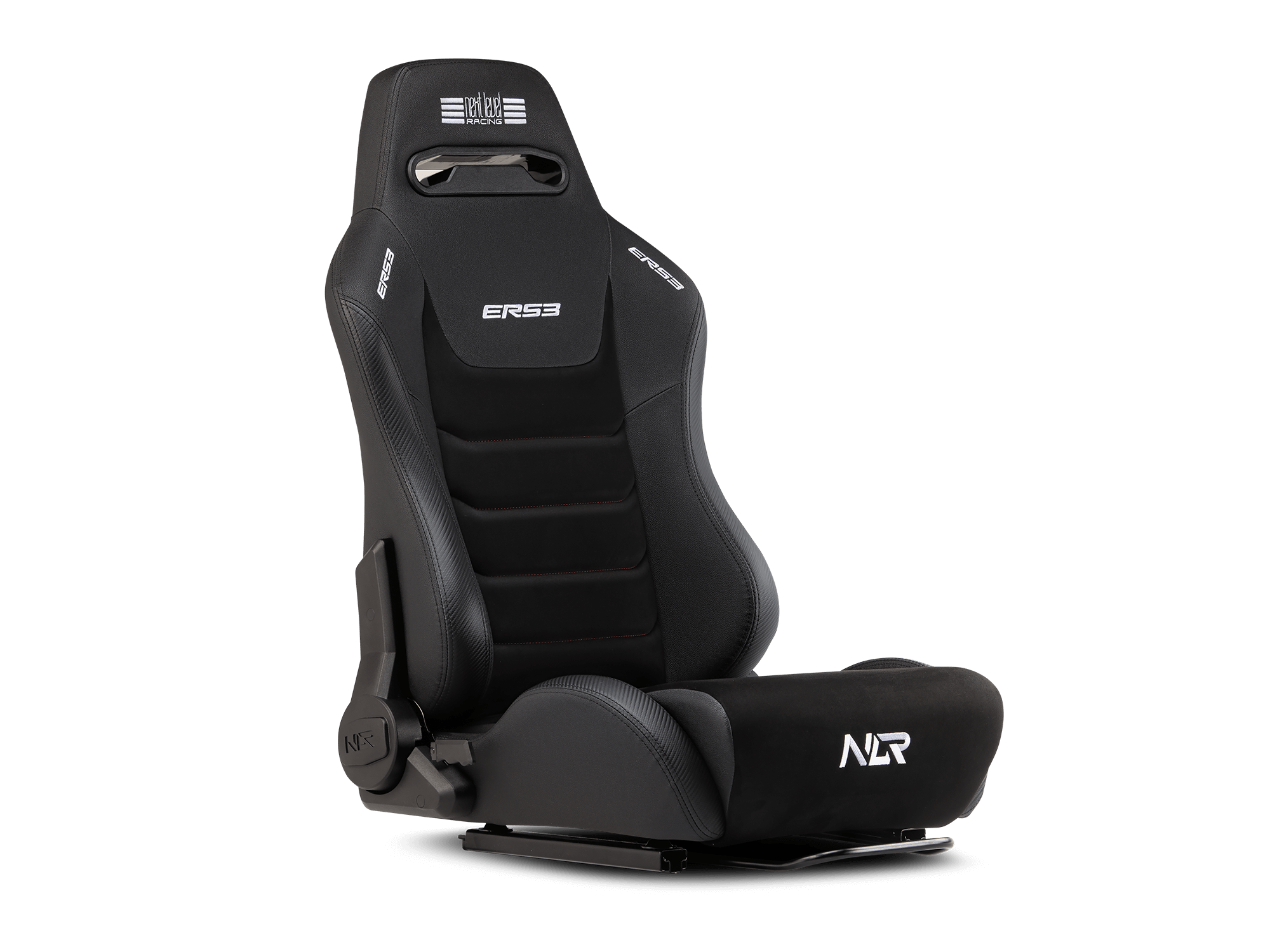 Next Level Racing | Premium PU Leather | Reclining Seat | ERS3 Elite PU Leather & Suede Edition | Black