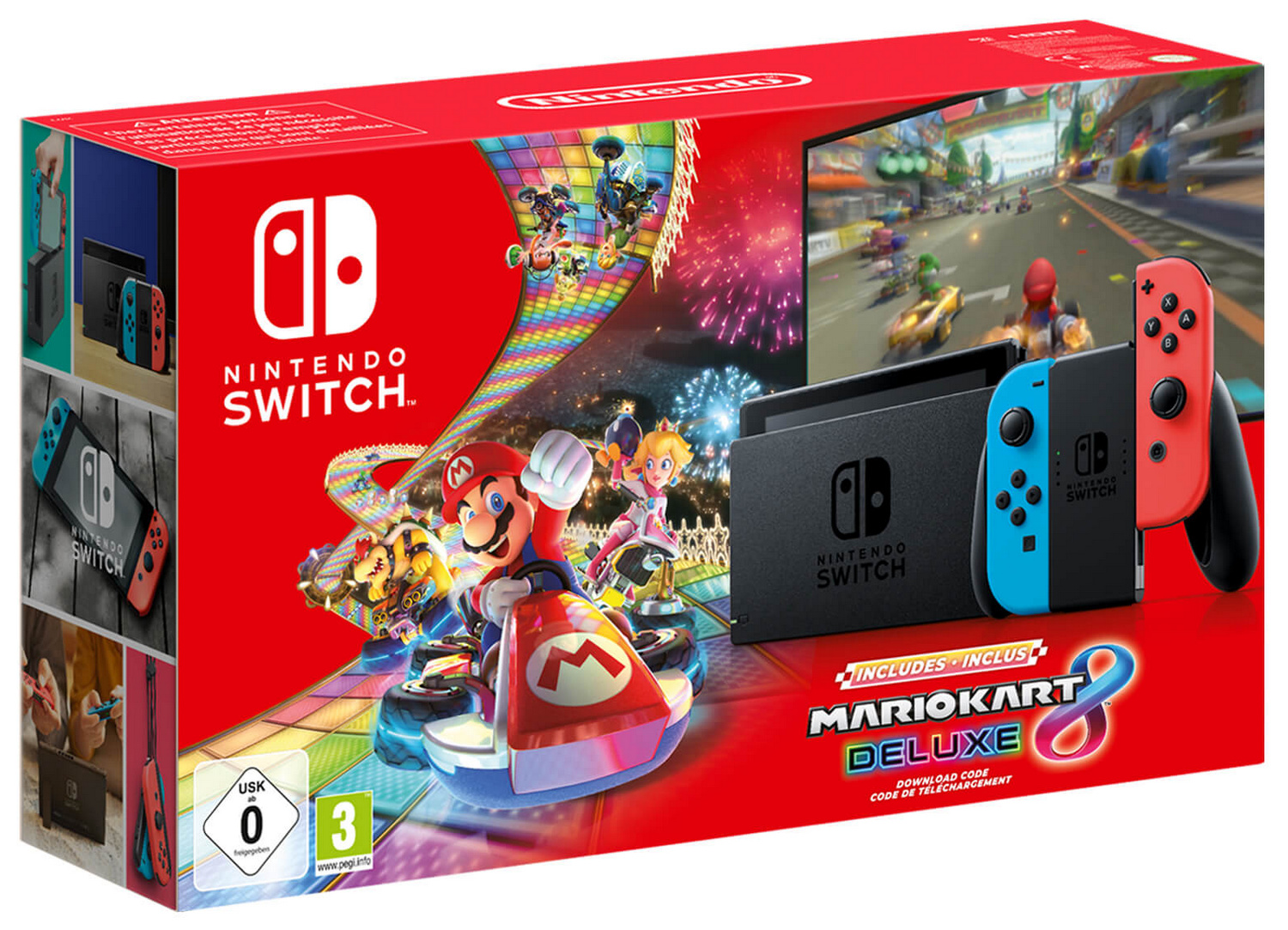Nintendo Switch with Red and Blue Joy-Con incl. Super Mario Kart 8 Deluxe - Updated Version
