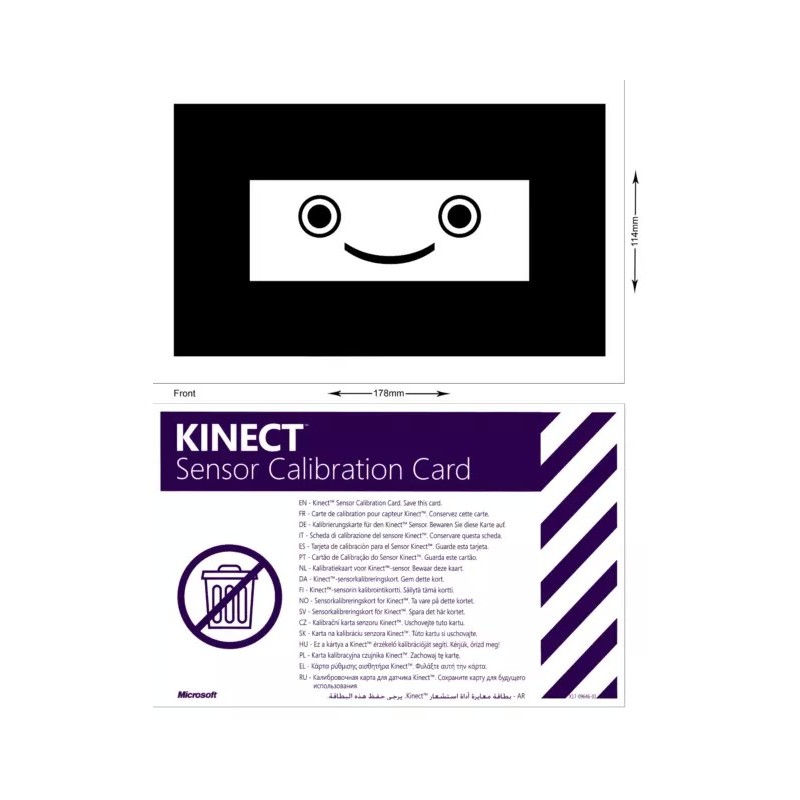 Microsoft Xbox 360 Kinect Kameros kalibravimo kortelė