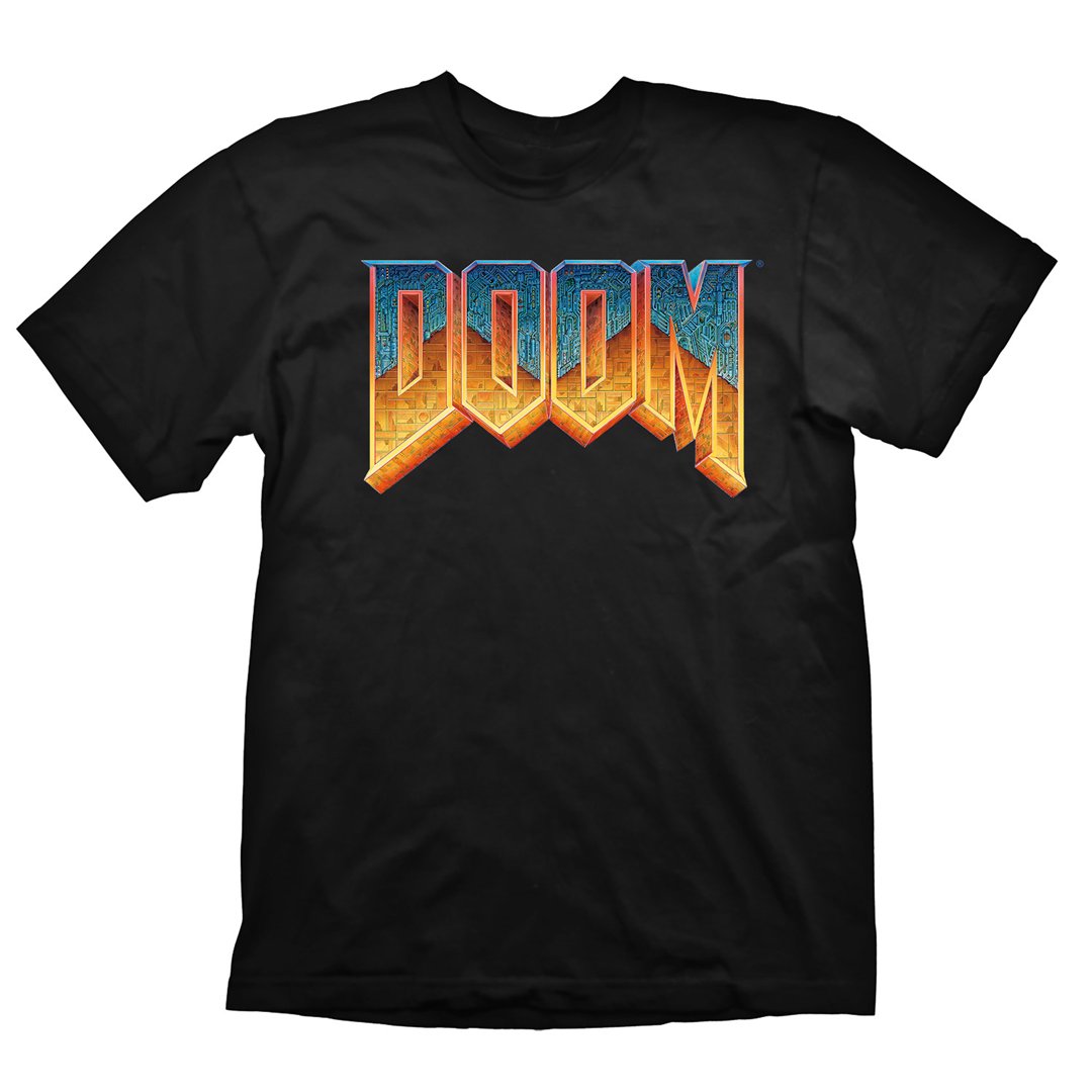 Marškinėliai Doom Classic Logo L, juodi