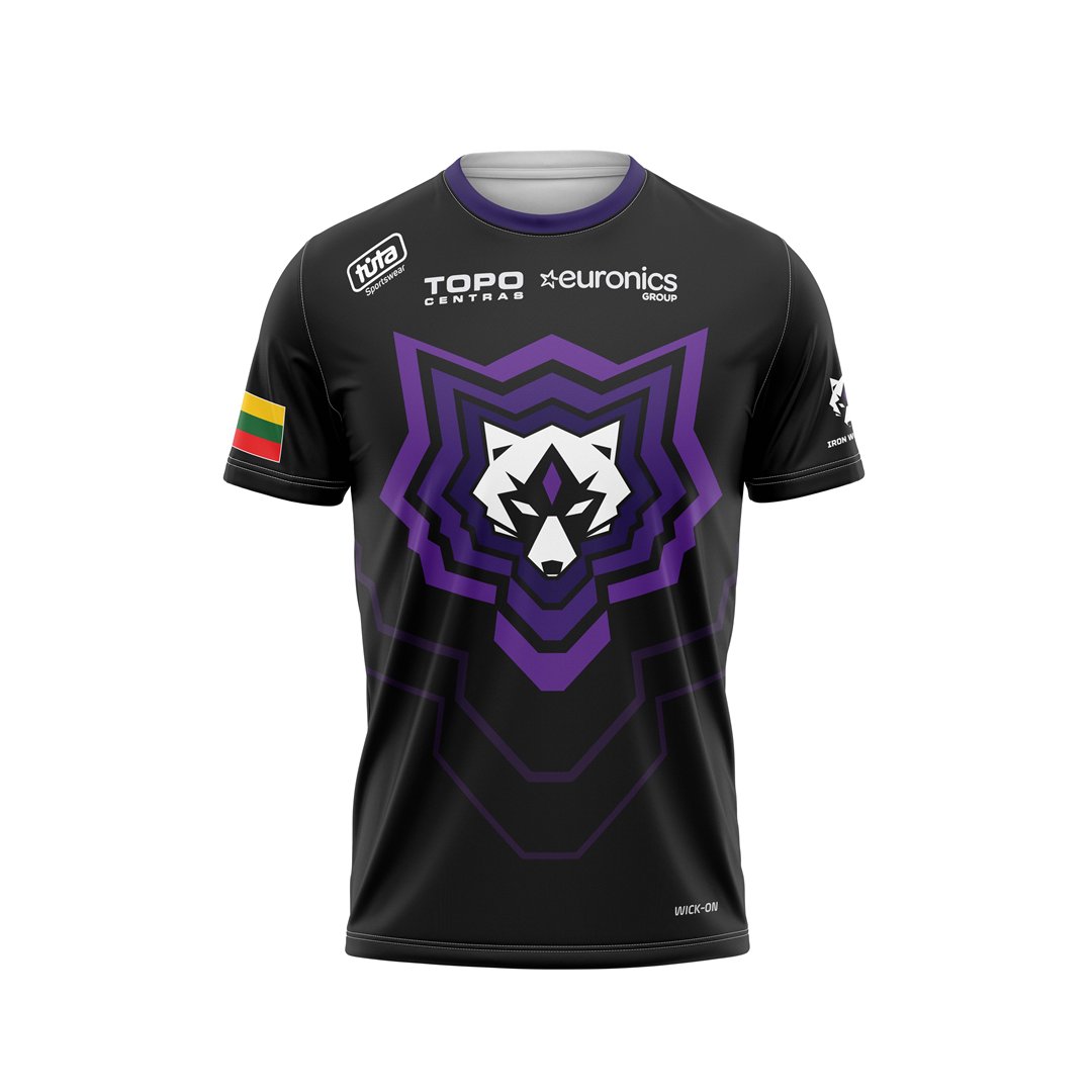 Marškinėliai Iron Wolves S, juodi