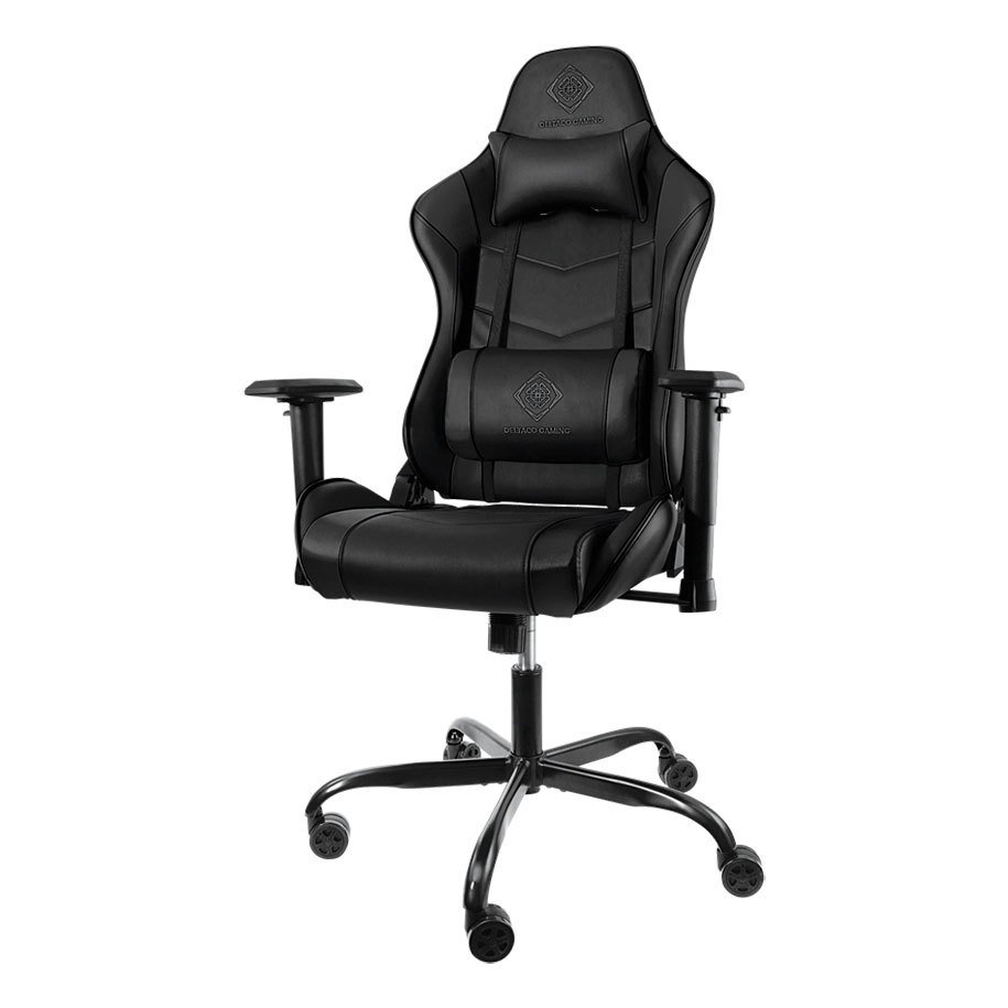 Žaidimų kėdė DELTACO GAMING GAM-096F, minkšto audinio, ergonomiška, juoda