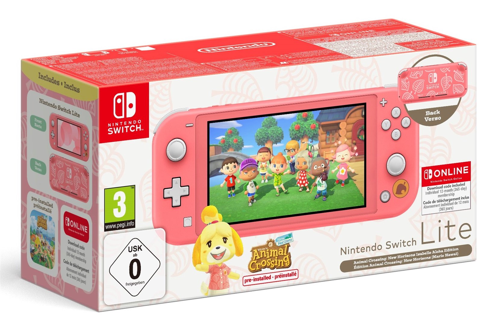 Žaidimų konsolė NINTENDO Switch LITE, inc. Animal Crossing, Coral