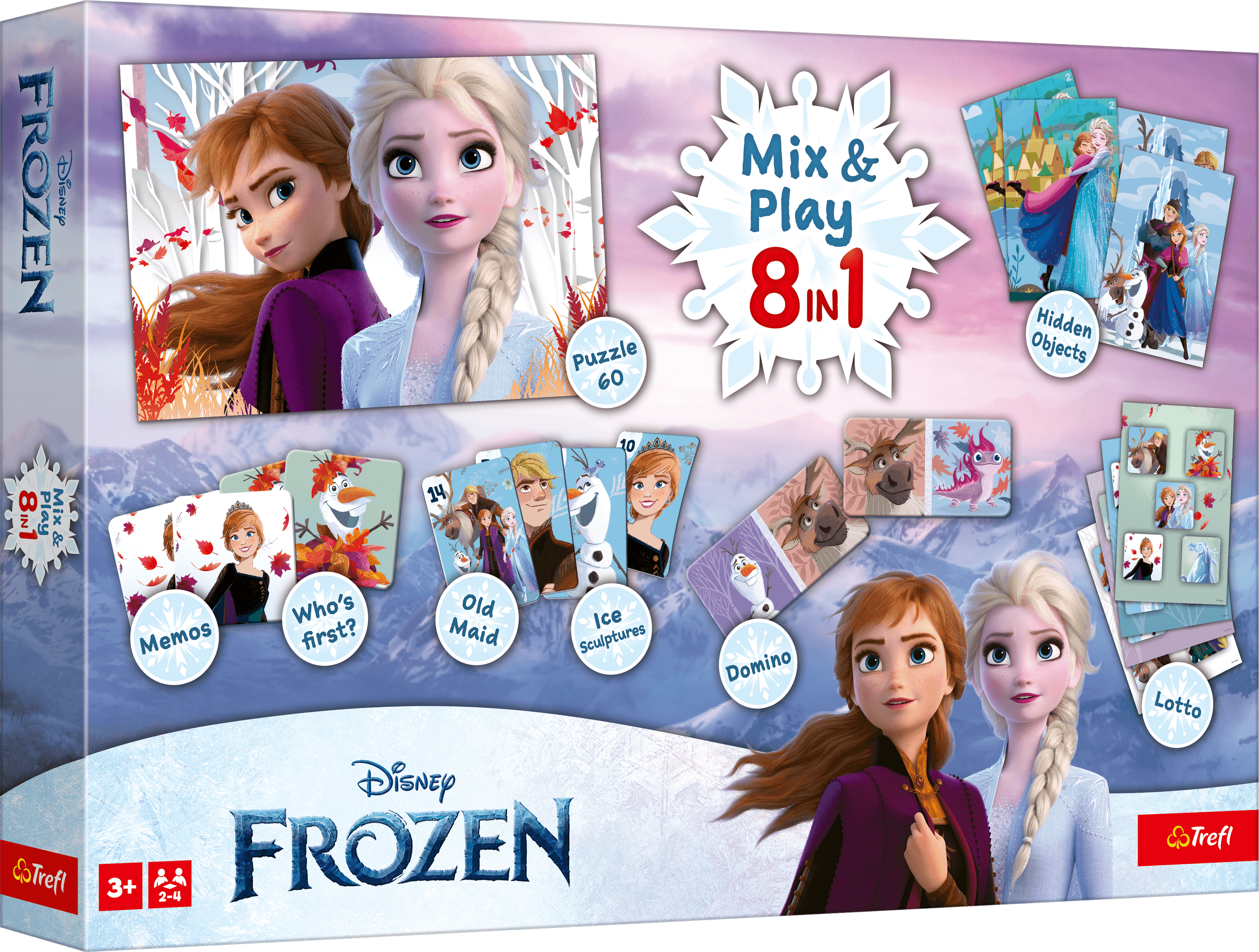 TREFL FROZEN 8in1 Mix&play stalo žaidimų rinkinys