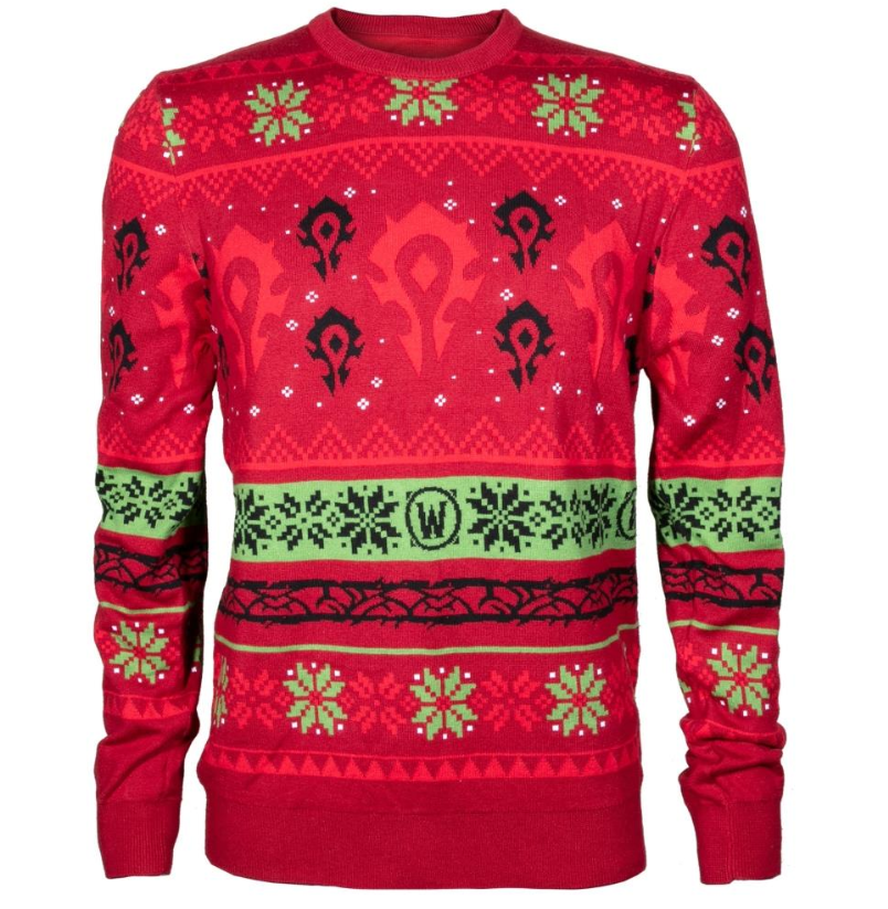 Megztinis Jinx World of Warcraft - Horde Ugly Holiday Ugly Holiday Sweater, Red, XL