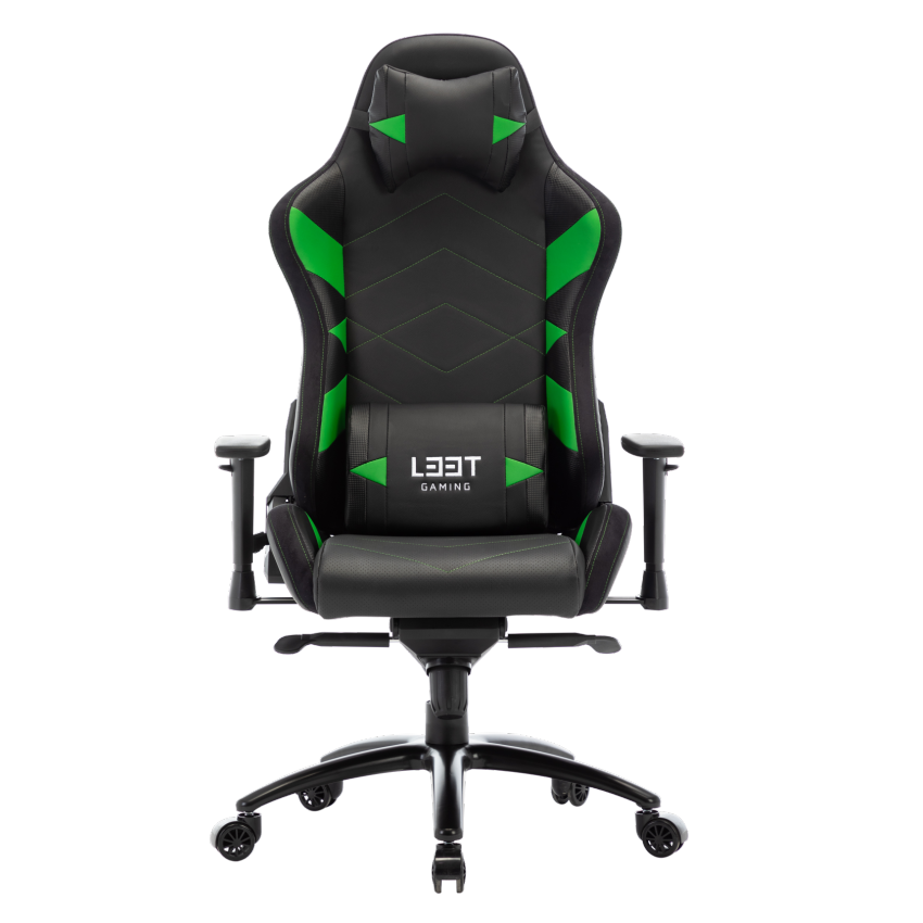 Žaidimų kėdė L33T GAMING Elite V4 (PU) juoda - žalias dekoras / 160367