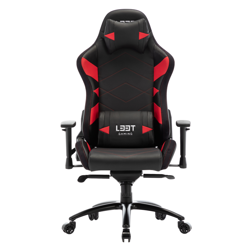 Žaidimų kėdė L33T GAMING Elite V4 (PU) juoda - raudonas dekoras / 160368