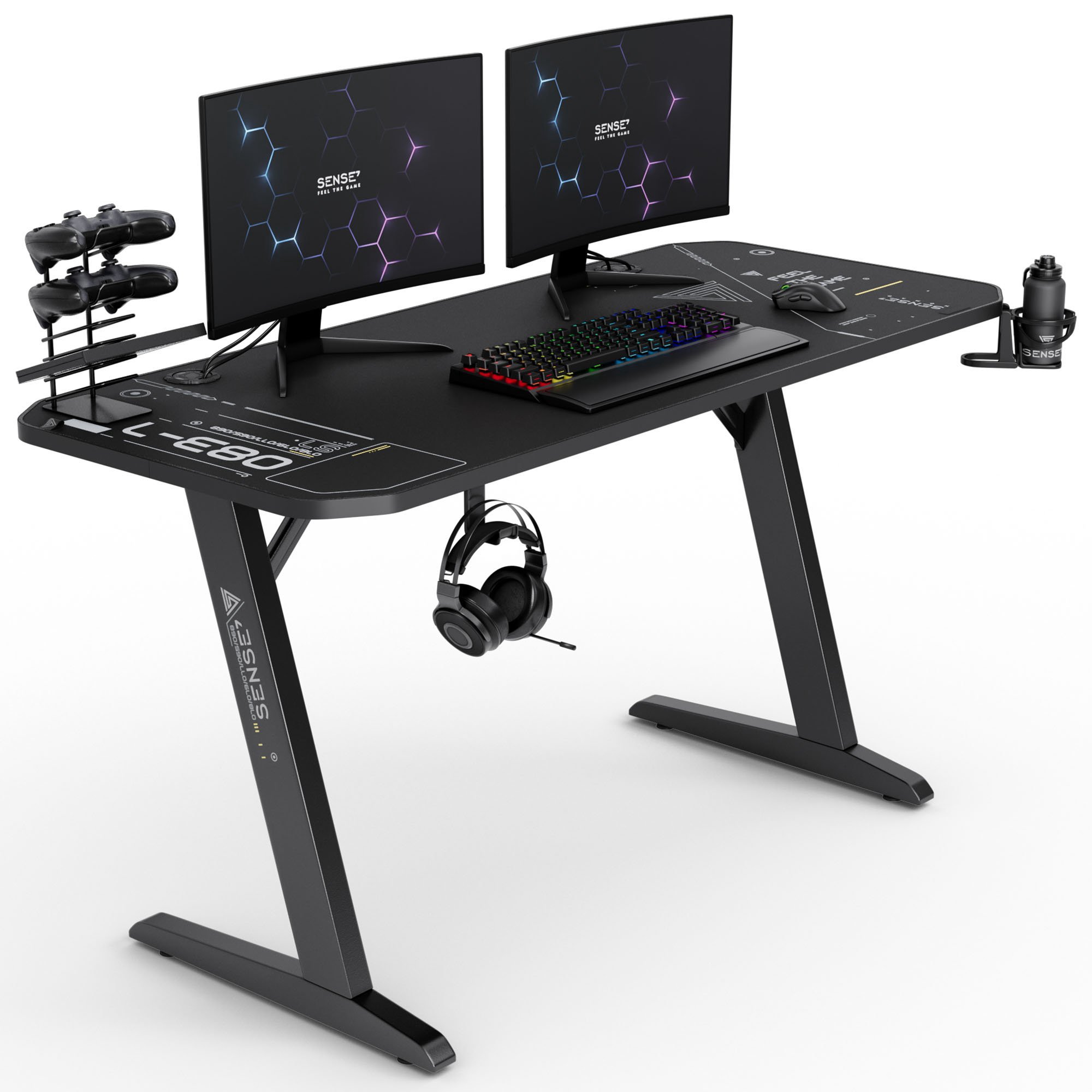 Desk SENSE7 gaming Nomad Cybernetic Black 140x60 cm