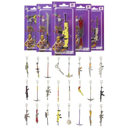 Raktų pakabukas FORTNITE 12cm 3D metalinis, 24vnt
