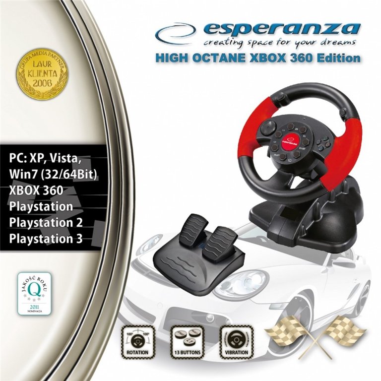 Žaidimų vairas ESPERANZA EG104 X360,PC,PS3