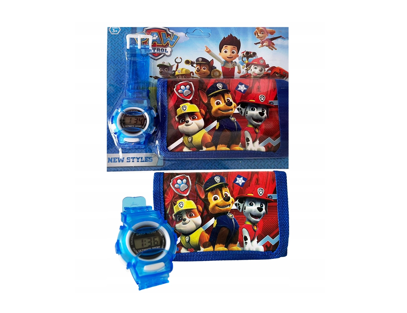 Elektroninis laikrodis ir piniginė Paw patrol