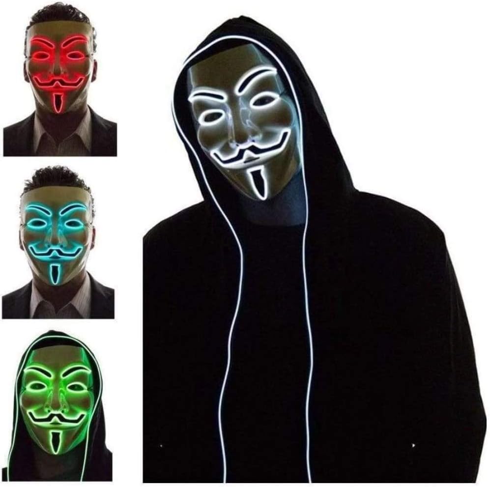 Kaukė  Anonymous  Helovin vakarėliui  šviečianti