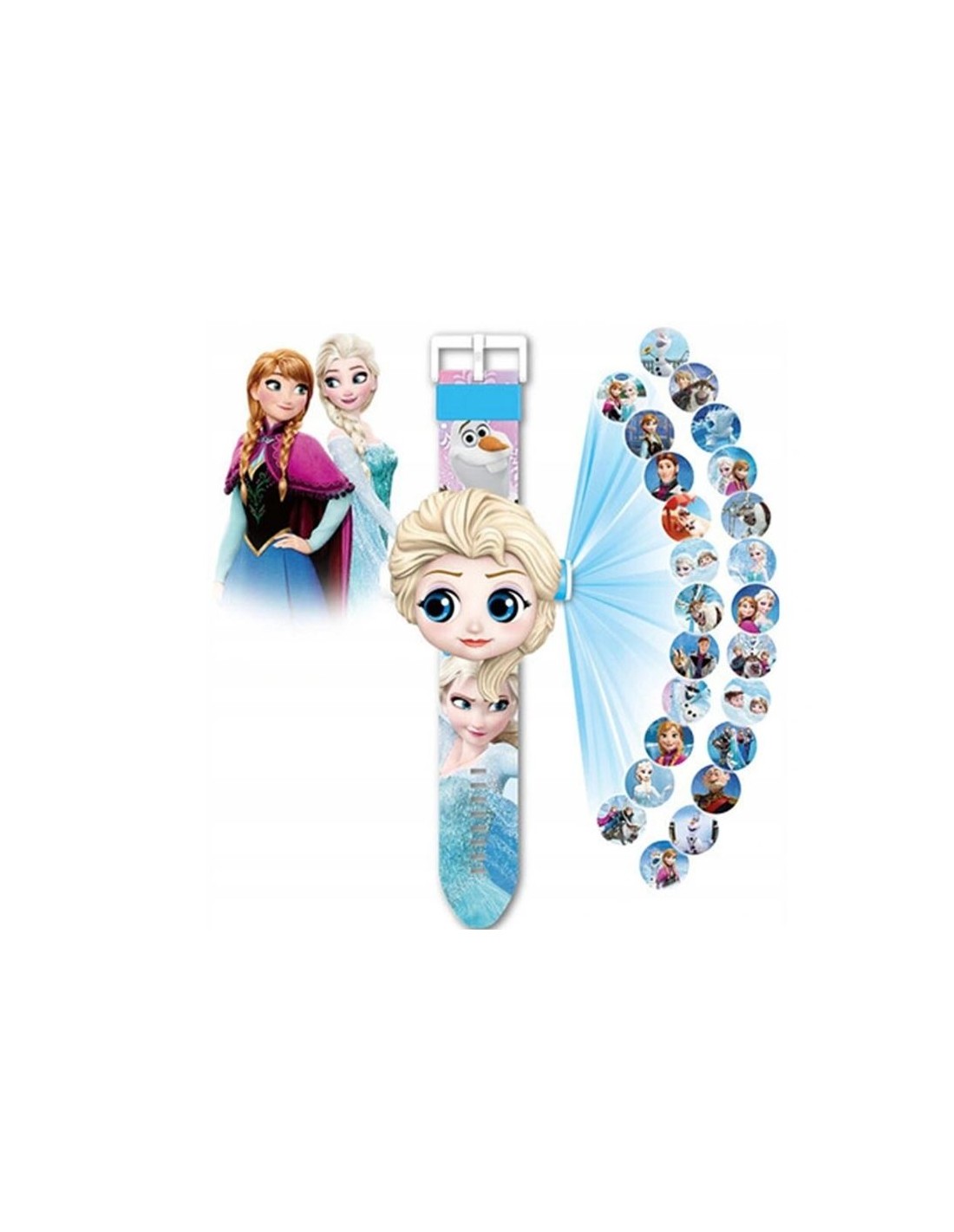 Laikrodis su projektoriumi Frozen Elza ir Ana