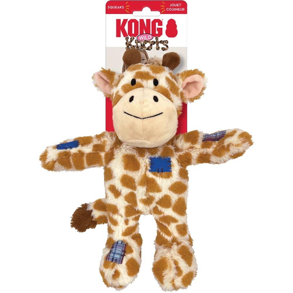 KONG Wild Knots Giraffe M / L pliušinis žaislas šunims su virve viduje