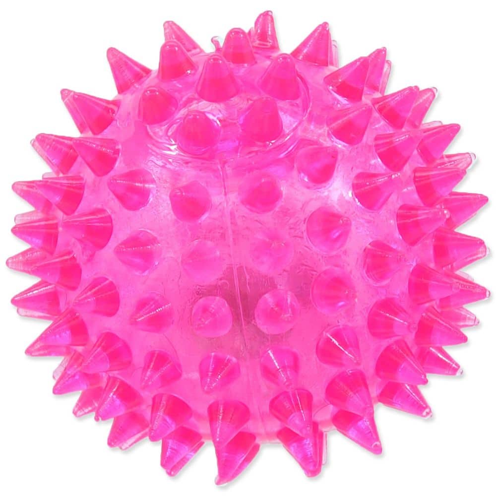 Dog Fantasy kamuoliukas su LED ir spygliais, 6cm (rožinis)