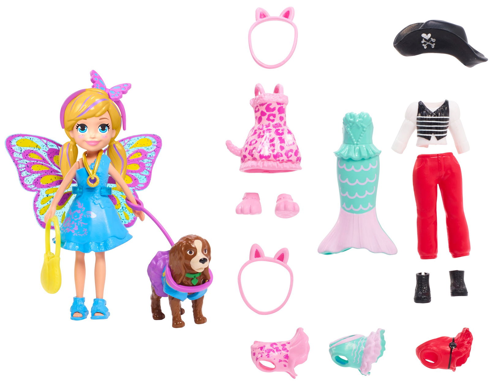 Lėlytė Polly Pocket su rūbeliai ir aksesuarai, įvairių dizainų