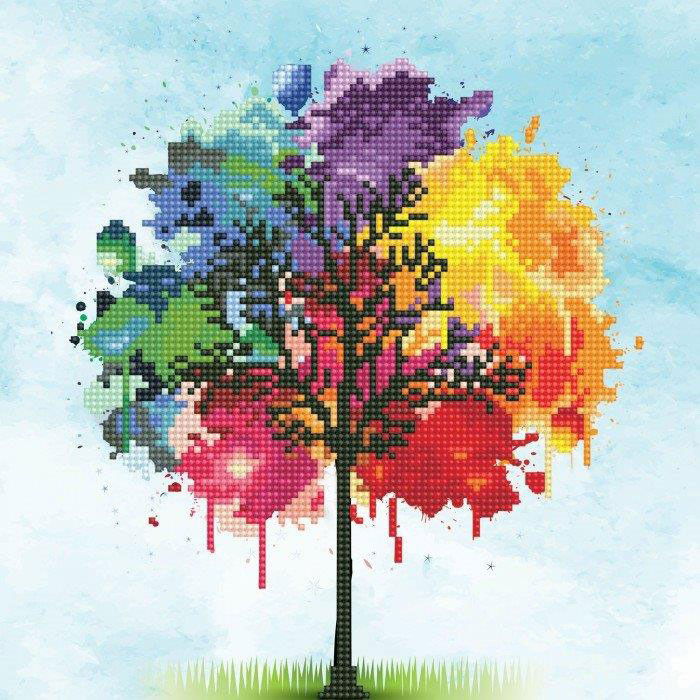 Deimantinė mozaika RAINBOW TREE 30,5x30,5 cm