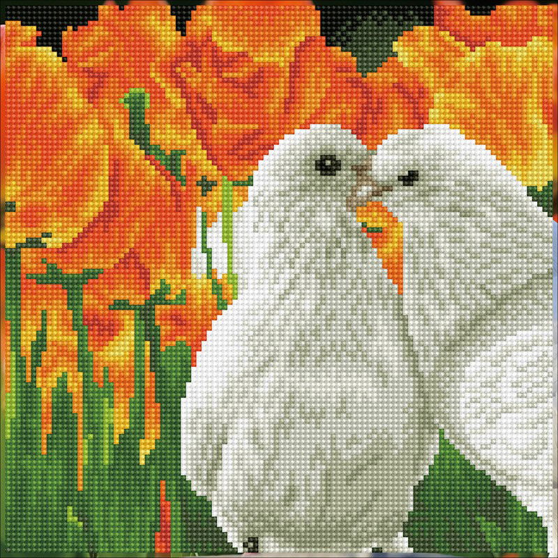 Deimantinė mozaika KISSING DOVES 30,5x30,5 cm