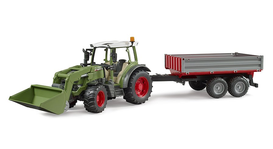 BRUDER 1:16 Fendt Vario 211 traktorius su priekiniu krautuvu ir paverčiama priekaba, 02182