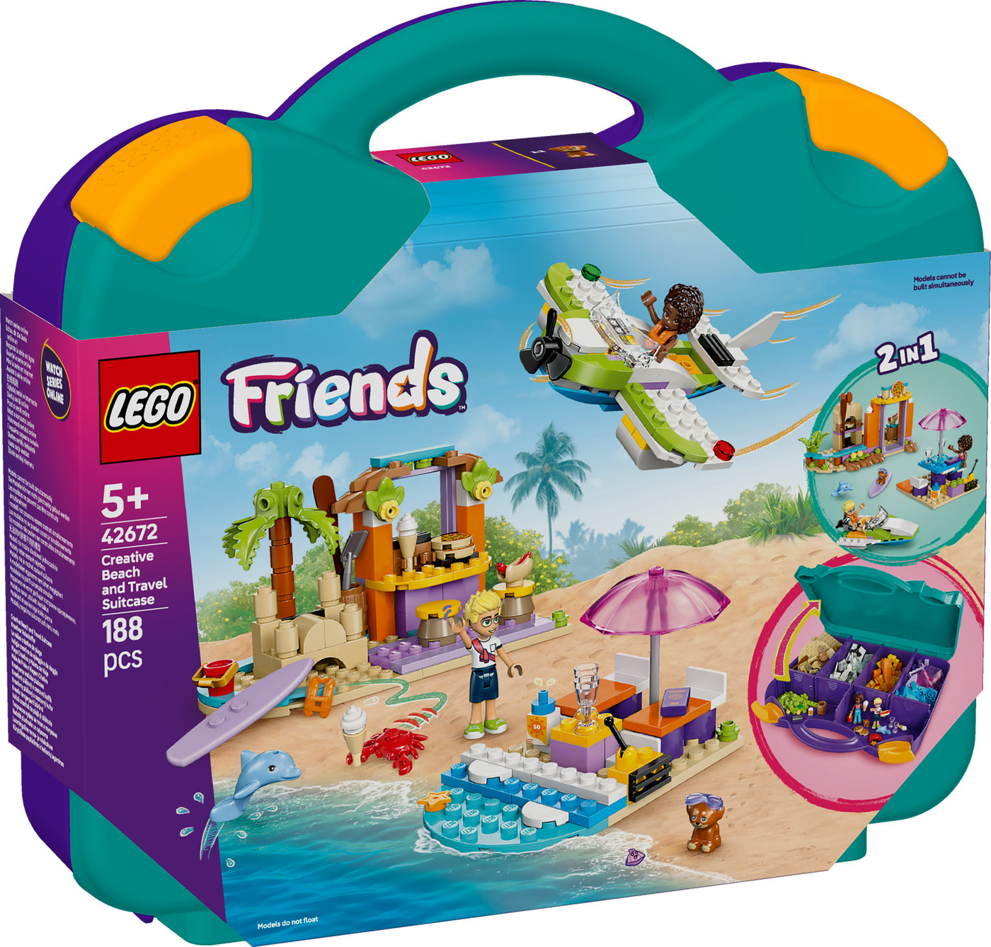 LEGO® Friends Kūrybiškas paplūdimio ir kelionių lagaminas 42672