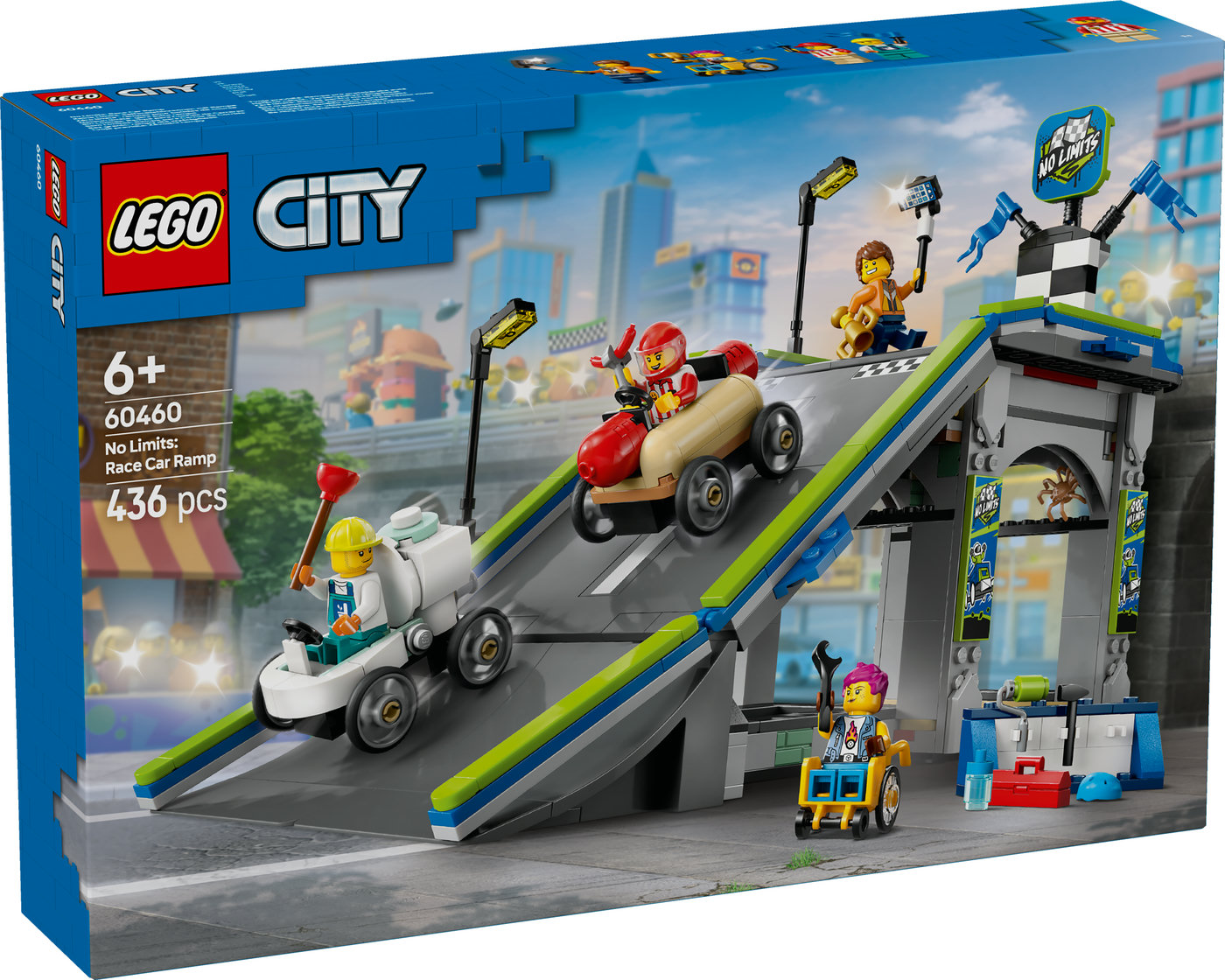 LEGO® City Be ribų: lenktyninių automobilių rampų trasa 60460